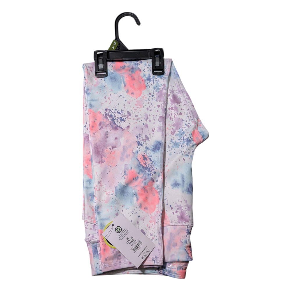 Athletic Works -Girls Leggings -Size XL 14-16-Multi Color Splatter - UPF 30 NWT